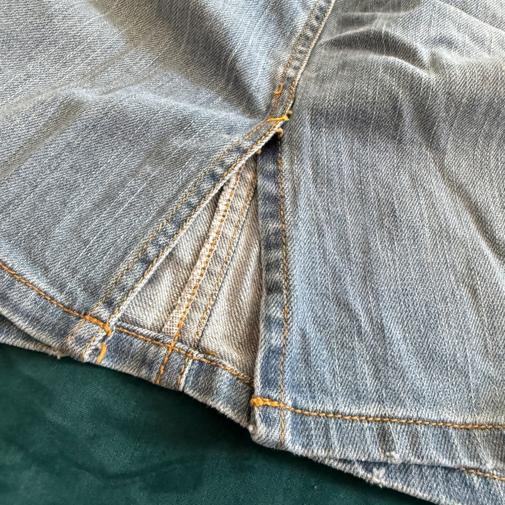 Old Navy Y2K Denim Mini Skirt Girls 16 27" Waist Stretch Blue Jean - Picture 8 of 9